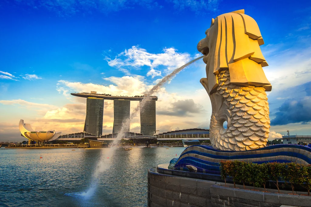 The Merlion statue in Singapore