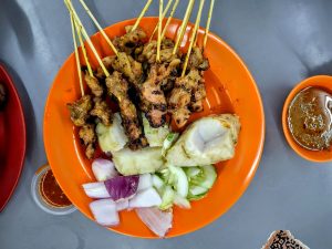 Local singaporean food delicacy on an orange plate
