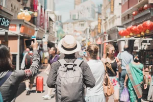 A male tourist in Chinatown, Singapore